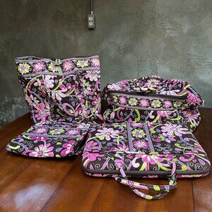 Vera Bradley 4-Piece Travel Set - "Symphony in Hue" (retired pattern)